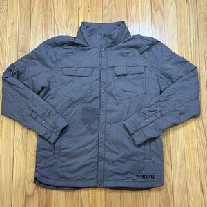 Kuiu Jacket Men’s Size XL Grey Base Camp Insulated Snap Shirt 3DeFx +DWR *Flaw